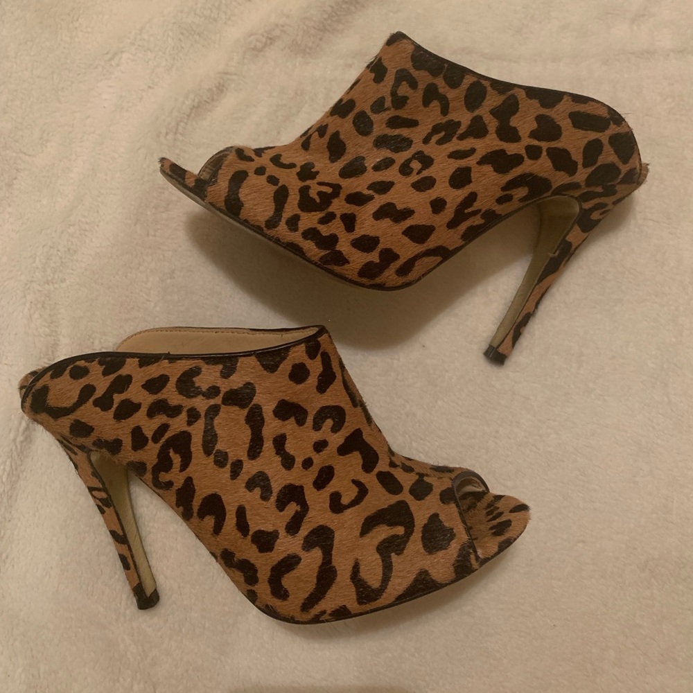CL Kristin Cavallari Lucky calf hair peep toe heel